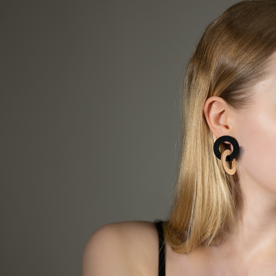 Minimalisti wooden statement earrings