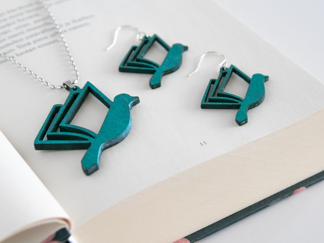 Turkoosit Kirjakoru Libri kirjan päällä